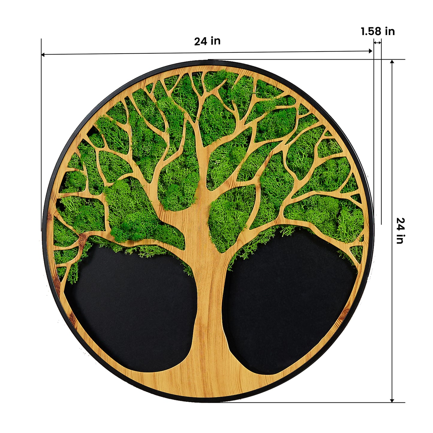 Life Tree Moss Metal Wall Art