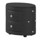 Elegant PU Nightstand with 2 Drawers and Crystal Handle,Fully Assembled Except Legs&Handles,Storage Bedside Table - Black