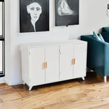 Sideboard Buffet cabinet with 4 doors and removable shelves, for living room, dining room, ivory white