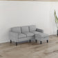 Light Grey Sofas with L-Shaped Design, Perfect for Families, Apartments, Dorms, and Compact Spaces