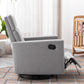 Modern Upholstered Rocker Nursery Chair Plush Seating Glider Swivel Recliner Chair Gray