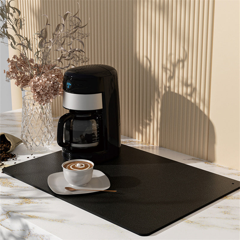 PU Leather Kitchen Countertop Drain Mat Bar Counter Coffee Mat