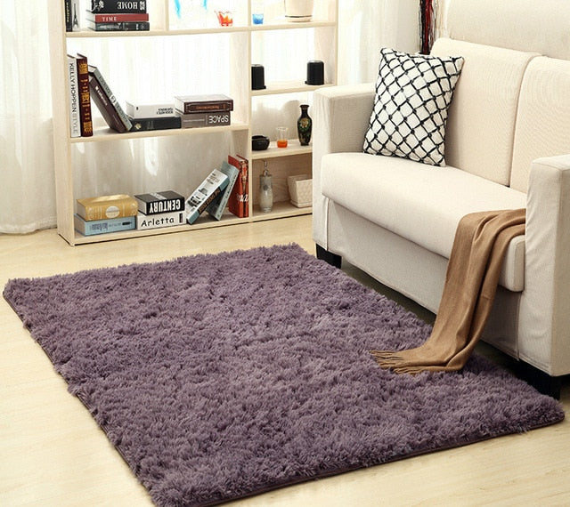 Super Soft Silk Wool Rug Indoor Modern Shag Area Rug Silky Rugs Bedroom Floor Mat Baby Nursery Rug Children Carpet