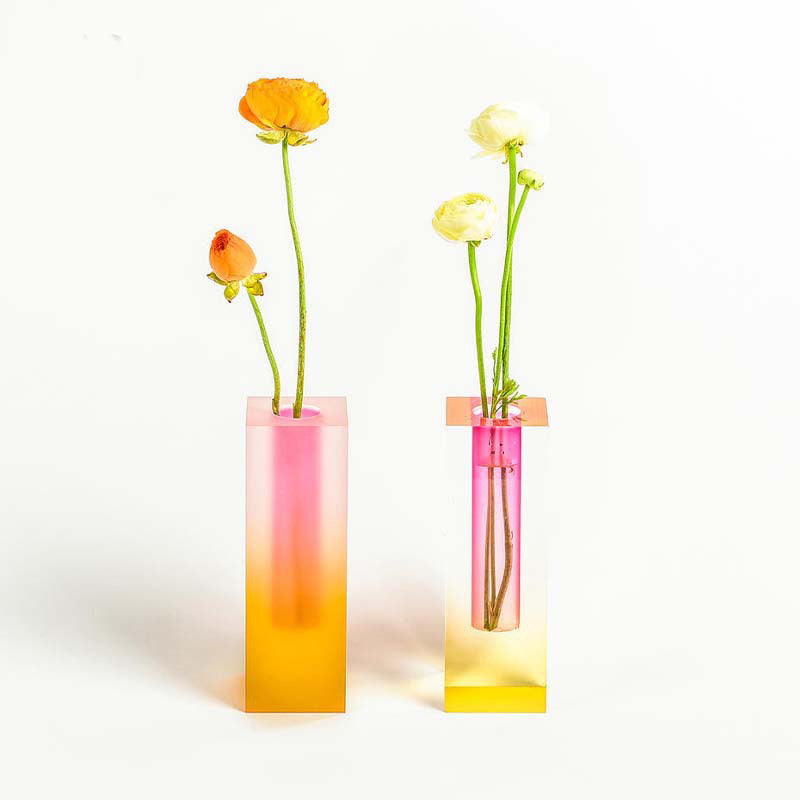 Simple Nordic Ins Acrylic Vase Square Column Glass Bubble Vase