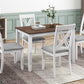 TOPMAX Rustic Minimalist Wood 5-Piece Dining Table Set with 4 X-Back Chairs, White Finish