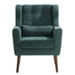 Modern Accent Chair Upholstered Foam Filled Living Room Chairs Comfy Reading Chair Mid Century Modern Chair  (Blackish Green)