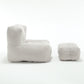 Fluffy bean bag chair Super soft couch chair with memory foam and footstool Indoor modern focus bean bag chair