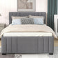 Full Upholstered Platform Bed with Trundle Grey