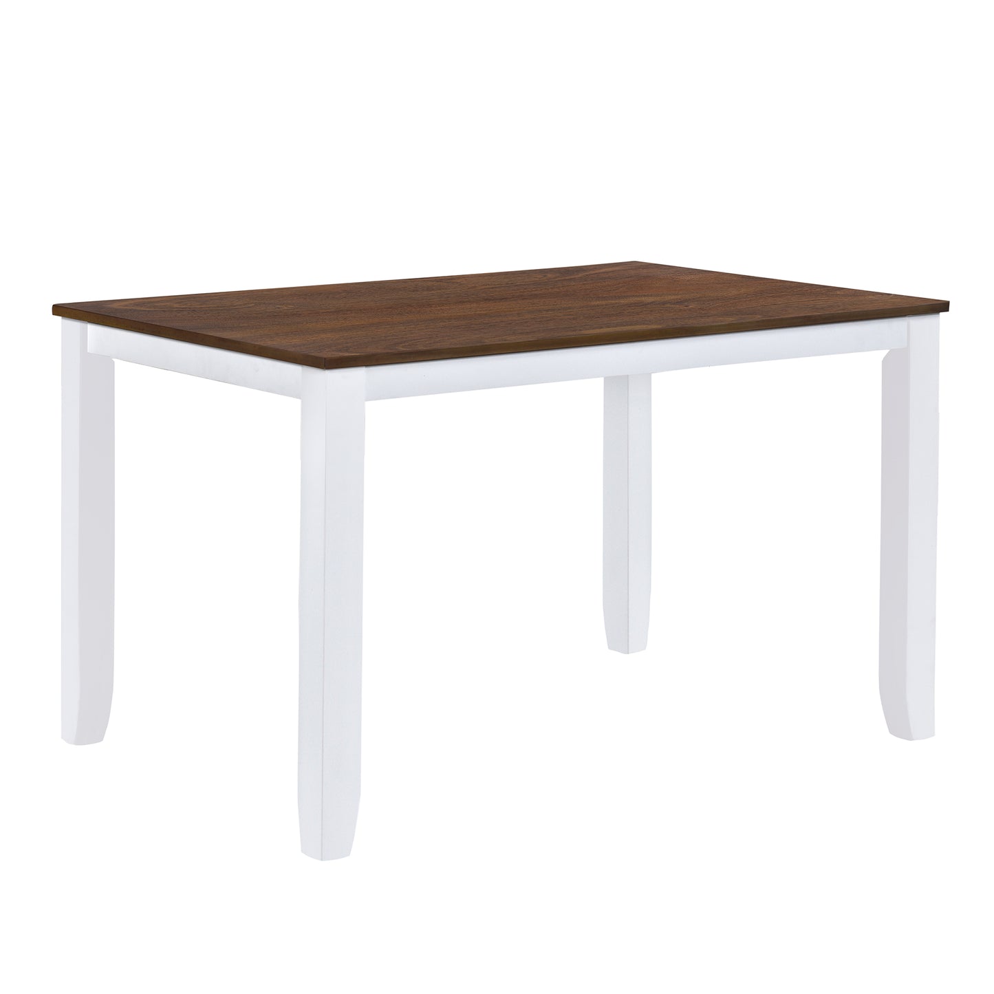 Juego de mesa de comedor de madera rústica minimalista de 5 piezas TOPMAX con 4 sillas con respaldo en X, acabado blanco