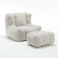 Fluffy bean bag chair Super soft couch chair with memory foam and footstool Indoor modern focus bean bag chair