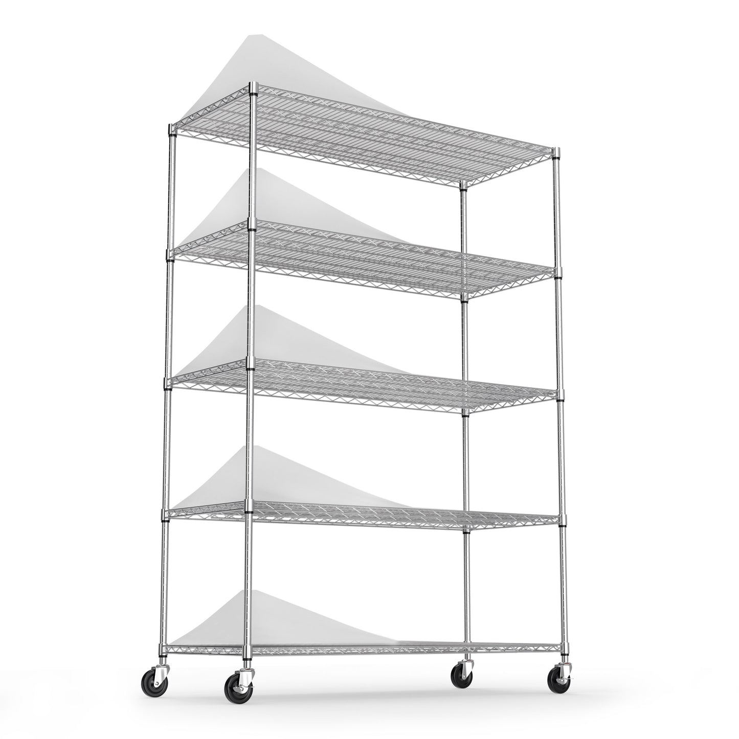 5 Tier 6000lbs Heavy Duty Adjustable Storage Rack Metal Shelf Wire Shelving Unit Chrome