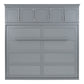 Full Size Murphy Bed Wall Bed with Top Cabinets, Gray Finish for Space-Saving Bedrooms