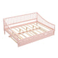 Full Size Daybed with Trundle and Support Legs, Pink Finish for Bedrooms