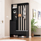 39.3"W x 70.8"H Multifunctional Corridor Shoe Cabinet with Soft Padded Nail Board and Black Hanger