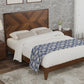 Mid-Century Modern Platform Bed Wood Slat Support with No Box Spring Needed,King Walnut