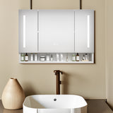 Modern 39x28 inch bathroom cabinets, medicine cabinets with mirrors and LED lights, and bathroom storage cabinets