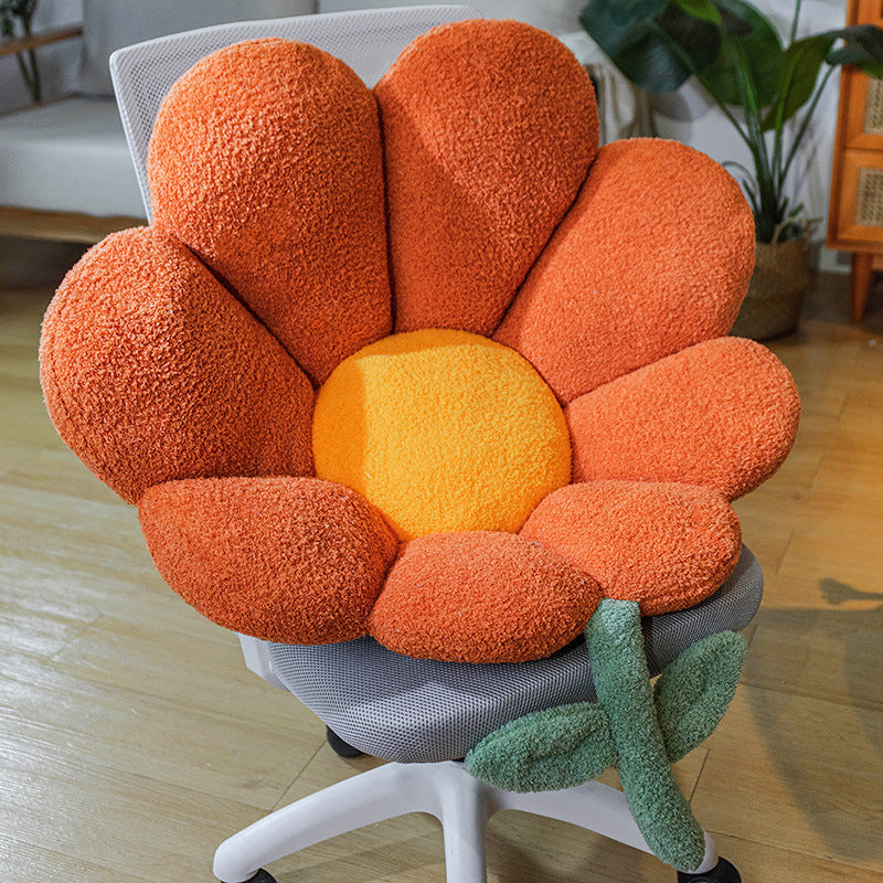 Ins Flower Cushion Office Long Sitting Waist Back Integrated Cute Seat Cushion Soft Seat Cushion Bottom Cushion Winter