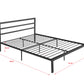 Queen Size Metal Bed Frame with Headboard Charcoal Grey