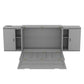 Full Size Murphy Bed with Shelves, Cabinets and USB Ports,Gray