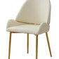 Dining Chair with PU Leather Beige color metal legs (Set of 2)（Foam + Beige + Meta）