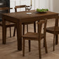 TOPMAX 65" 5-Piece Dining Set with Wheels, Expandable Table, and Small Dining Chairs, Brown Finish