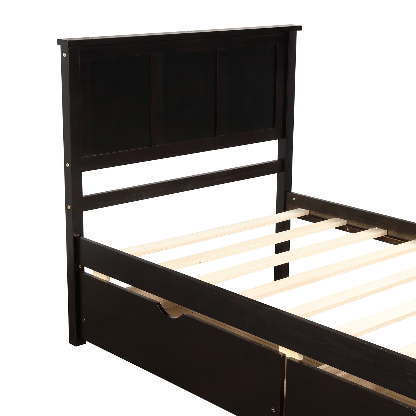 Platform Storage Bed  2 drawers with wheels  Twin Size Frame  Espresso