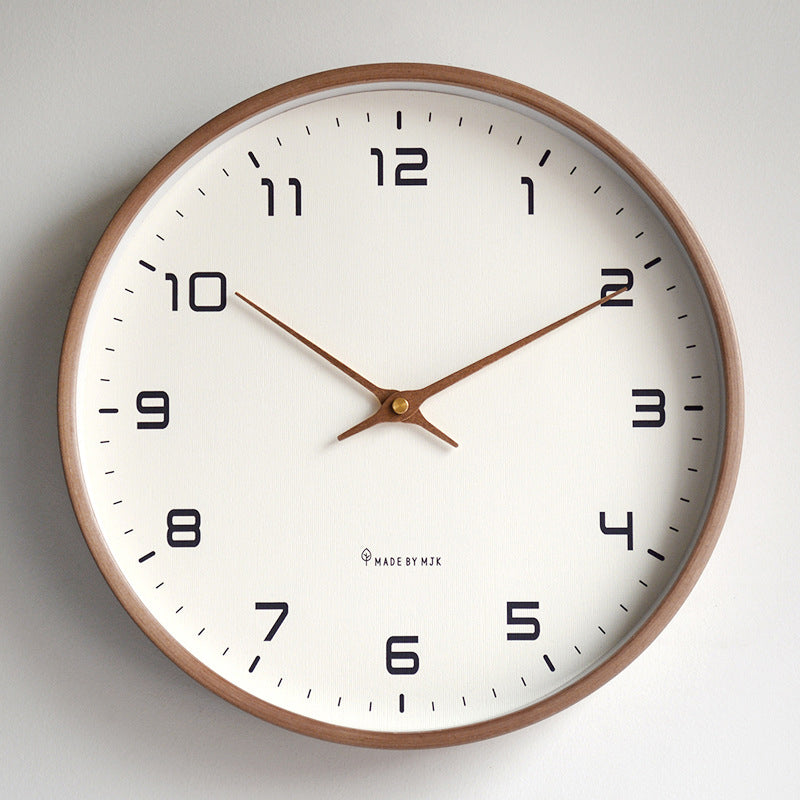 Nordic Solid Wood Simple Wall Clock Living Room Home Clock Decoration Silent Clock Fashionable Japanese Modern Light Luxury