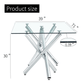 Large Modern Minimalist Rectangular Glass Dining Table, Seats 6-8, Perfect for Contemporary Dining Rooms