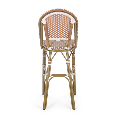 Aluminum Wicker Bar Stool Set of 2