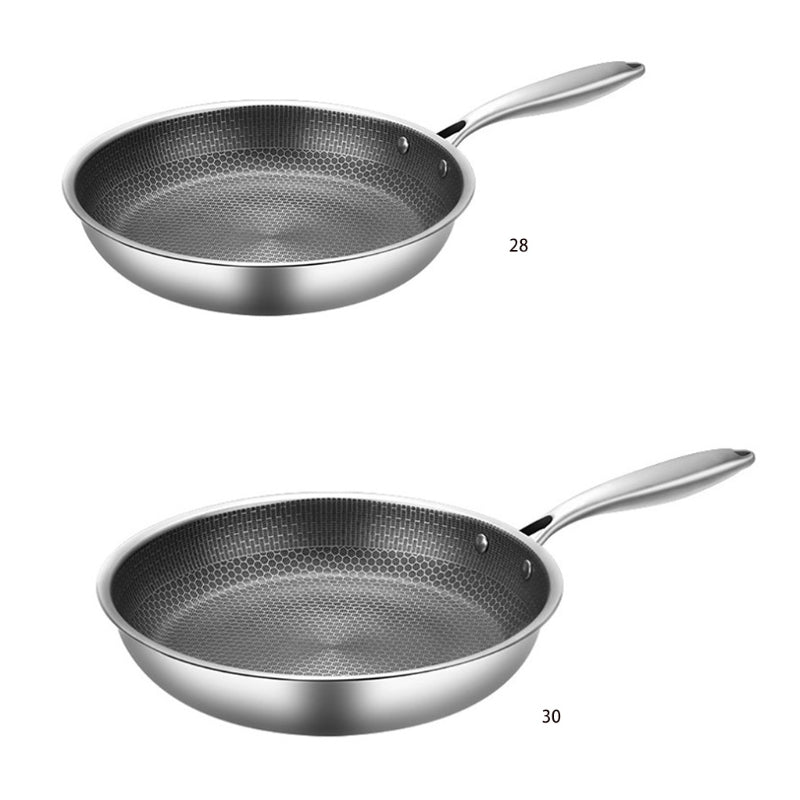 Stainless Steel Full Screen Honeycomb Frying Pan Household Fried Egg Steak Pancake Easy To Clean Non-Stick Pan