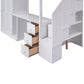 Twin Size Loft Bed with Wardrobe and Staircase, Desk and Storage Drawers and Cabinet in 1  White