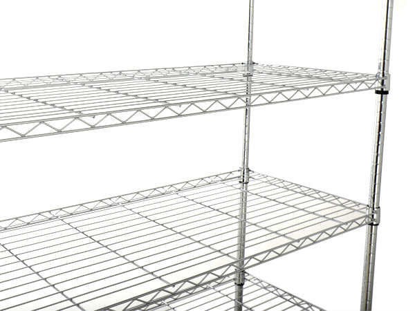 7 Tier Wire Shelving Unit 2450 LBS NSF Height Adjustable Metal Garage Storage Shelves with Wheels Chrome