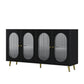 Modern Accent Sideboard Cabinet with Acrylic Doors, Freestanding Storage Cupboard in Black Finish