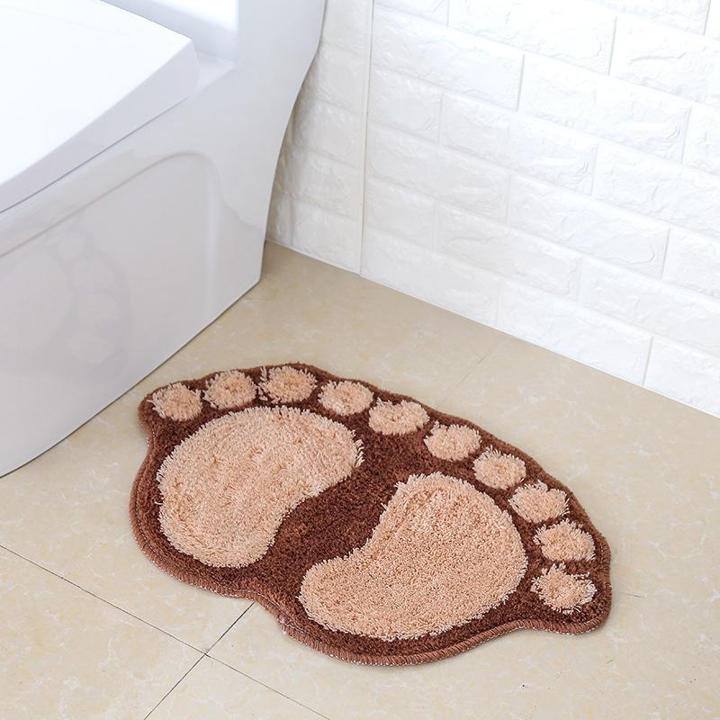 Foot Print Bath Mats Non-slip Bathroom Carpet Mat Toilet Bathroom Rug Bath Pad