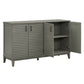 TREXM Buffet con paneles laterales y 4 puertas, gabinete de almacenamiento grande con estantes ajustables y manijas de metal, gris antiguo