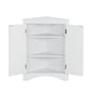 White Triangle Bathroom Storage Cabinet with Adjustable Shelves, Freestanding Floor Cabinet for Home Kitchen