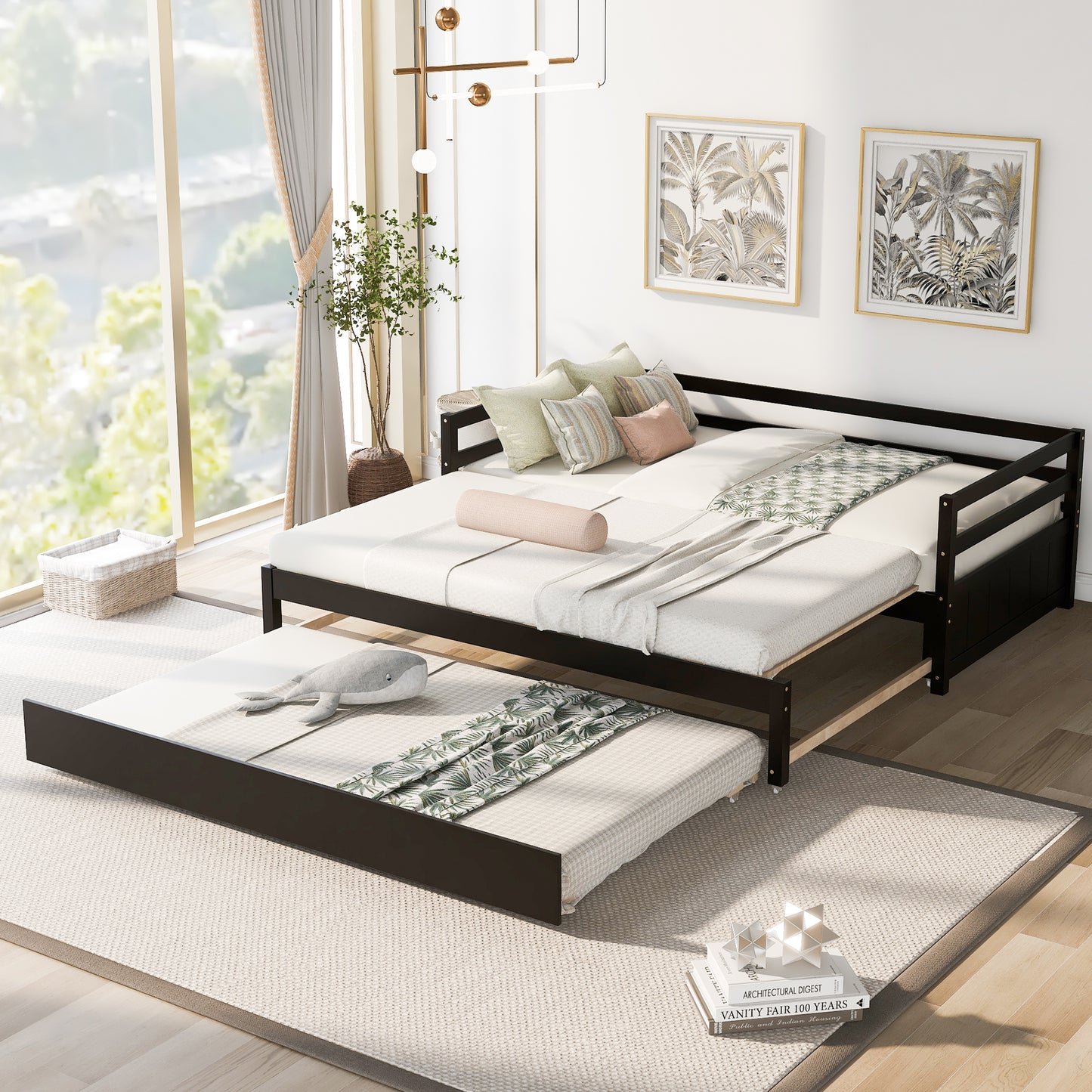 Twin or Double Twin Daybed with Trundle Espresso