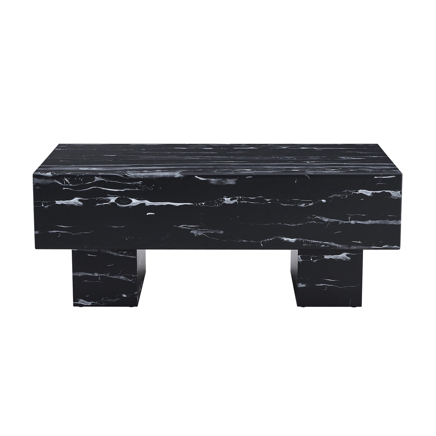 The black coffee table has patterns Modern rectangular table suitable for living rooms and apartments