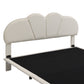 Queen Size Upholstery LED Floating Bed with PU Leather Headboard and Support Legs,Beige