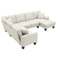 108" x 85.5" Modern U-Shaped Sectional Sofa, 7-Seat Fabric Sofa Set for Living Rooms