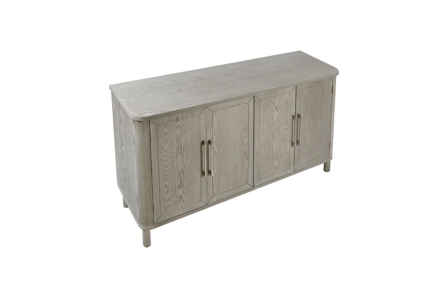 Four Door Storage Cabinet With Curved Countertop