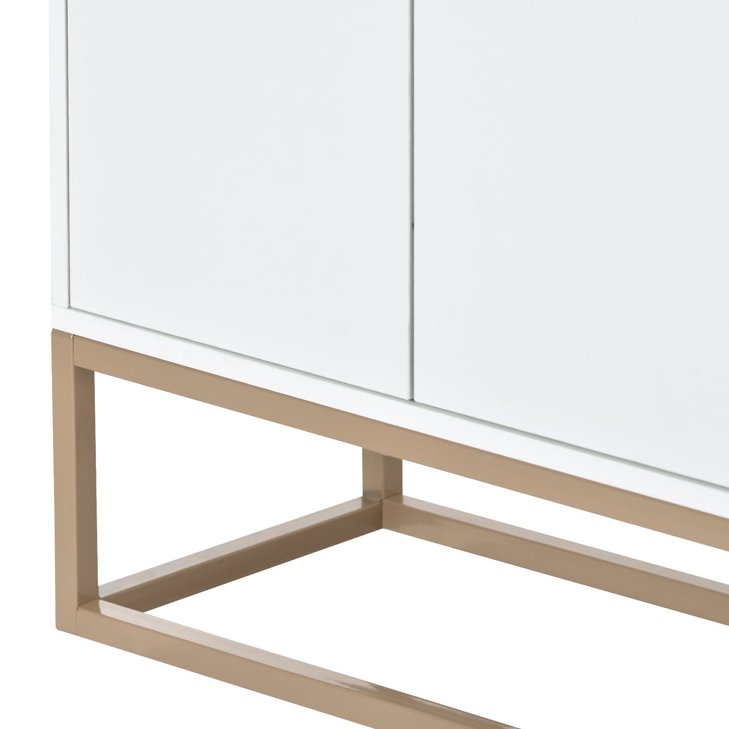 TREXM Modern Sideboard Buffet Cabinet with Large Storage Space, Elegant Design for Dining Rooms and Entryways, White