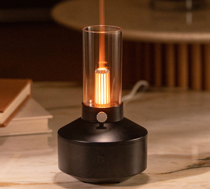 Humidificador de aromaterapia con luz de velas con USB para escritorio 