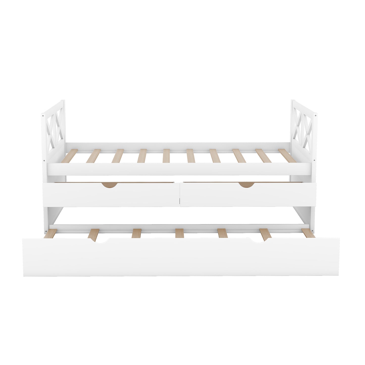 Multi-Functional Daybed with Drawers and Trundle  White