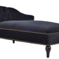 58 inch velvet lounge chair, button cluster right arm lounge chair with nail head decoration and solid wood legs