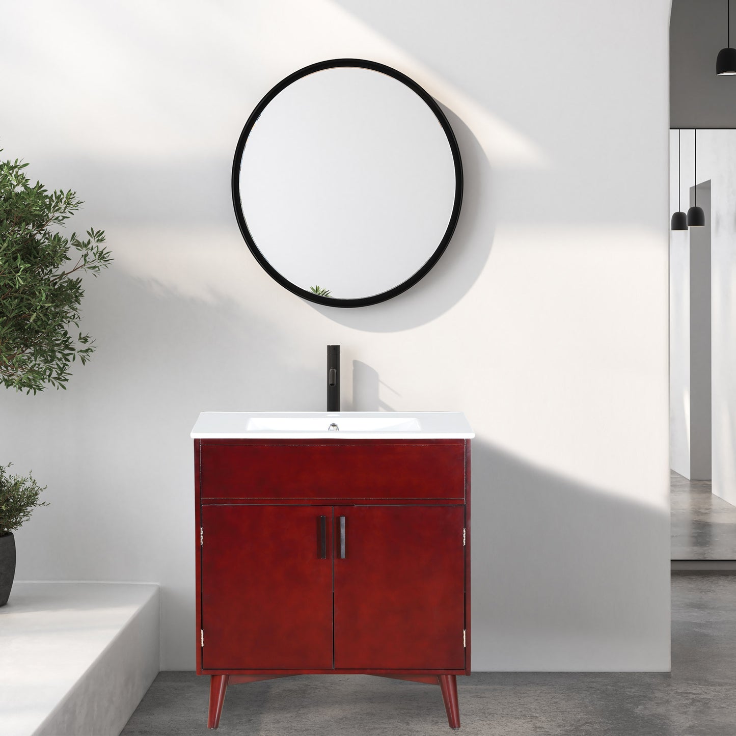 Mueble de baño con lavabo, mueble combinado, mueble de almacenamiento para baño