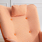 35.5 inch Rocking Chair Soft Houndstooth Fabric Leather Fabric Rocking Chair for Nursery (orange)