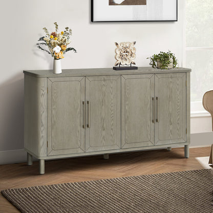 Four Door Storage Cabinet With Curved Countertop