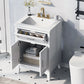 24" Bathroom Vanity with Sink, Solid Wood and MDF Cabinet with One Flip Drawer and Doors, White