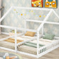 Twin Size House Platform Beds Two Shared Beds  White